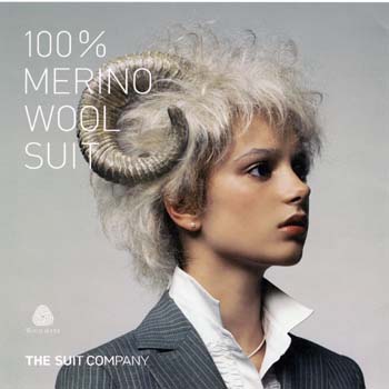 「100% MERINO WOOL SUIT」